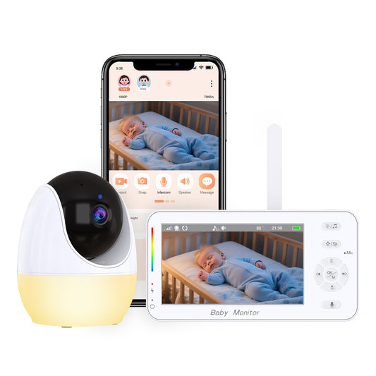 Wifi Baby Monitor med kamera, ljud & nattlampa + app (iOS & Android)