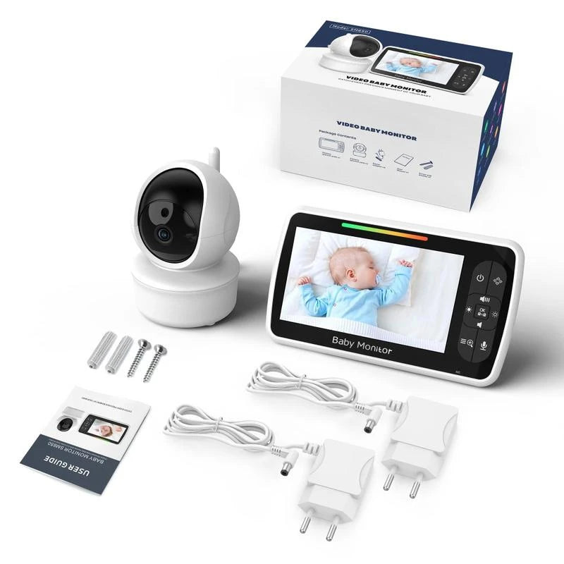 Baby monitor med Skärm – 5" HD, Nattseende & Tvåvägsljud