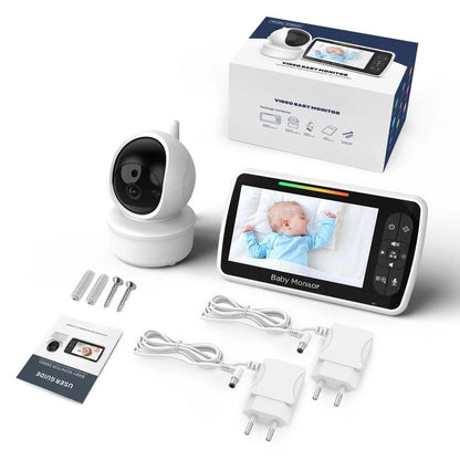 Baby monitor med Skärm – 5" HD, Nattseende & Tvåvägsljud
