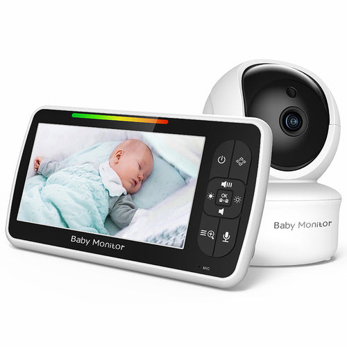 Baby monitor med Skärm – 5" HD, Nattseende & Tvåvägsljud