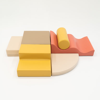 Soft Play 6 Foam Block Set - Pastel Pink Explorer