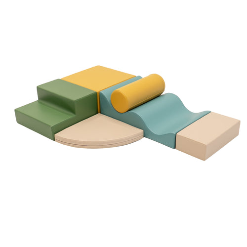 Soft Play 6 Foam Block Set - Pastel Turquoise Explorer