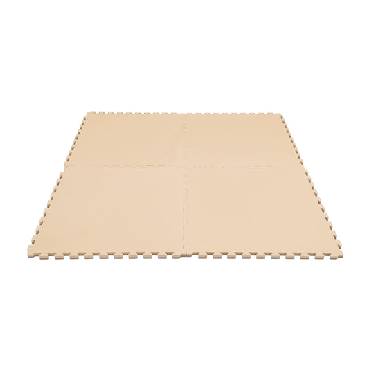 Large Foam Puzzle Mats - Beige / Dark Beige