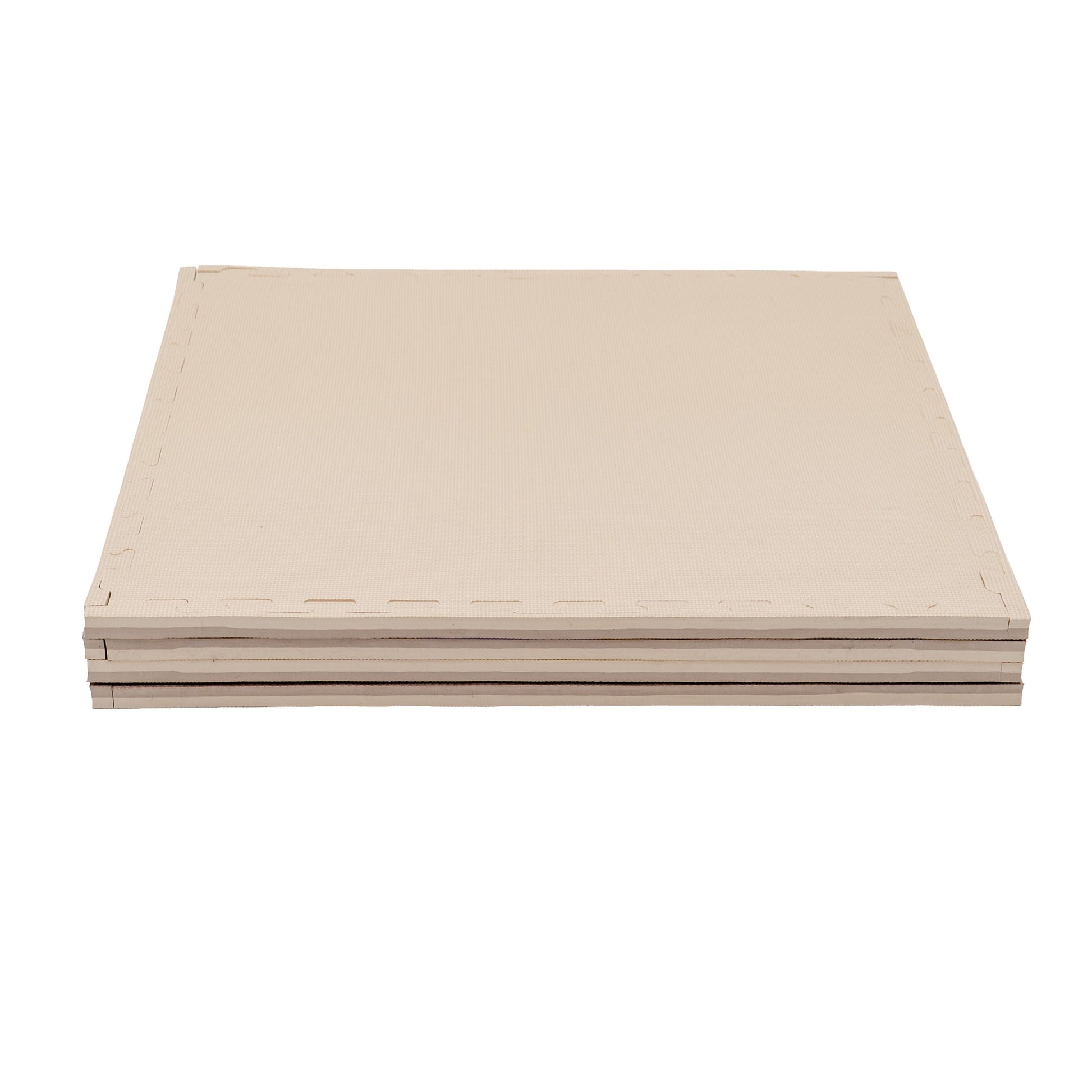 Large Foam Puzzle Mats - Beige / Dark Beige