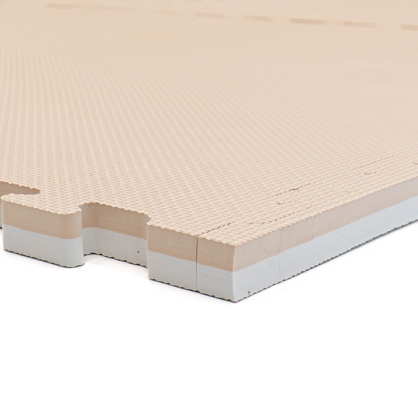 Large Foam Puzzle Mats - Beige / White