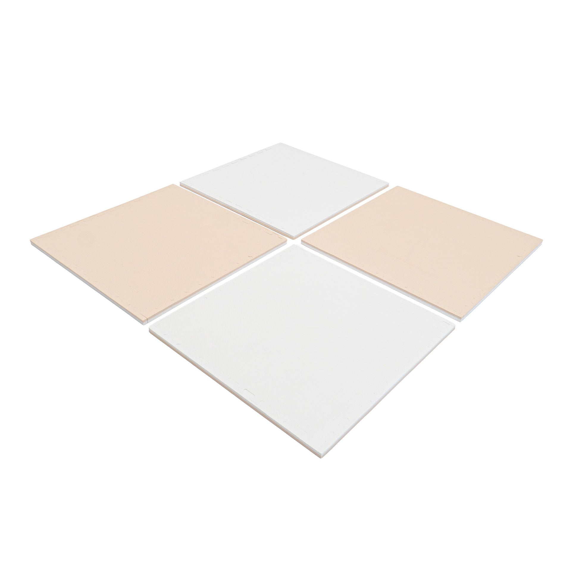 Large Foam Puzzle Mats - Beige / White