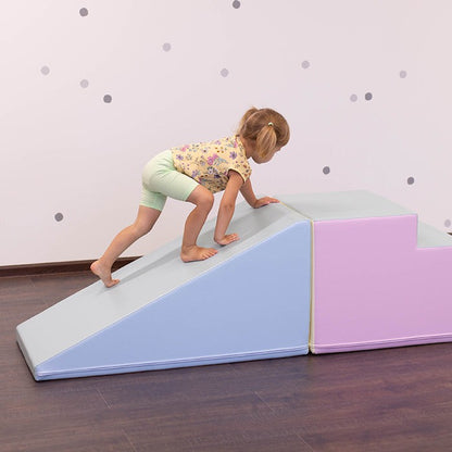 Soft Play Step and Slide Set - Pastel
